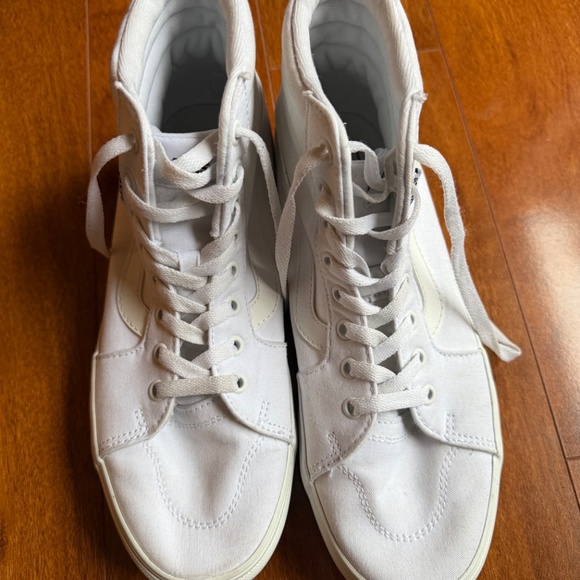 Vans SK8 High Top Skateboard Men 8.5 Women 10 White Canvas Sneakers Shoes 721356 - Picture 3 of 10